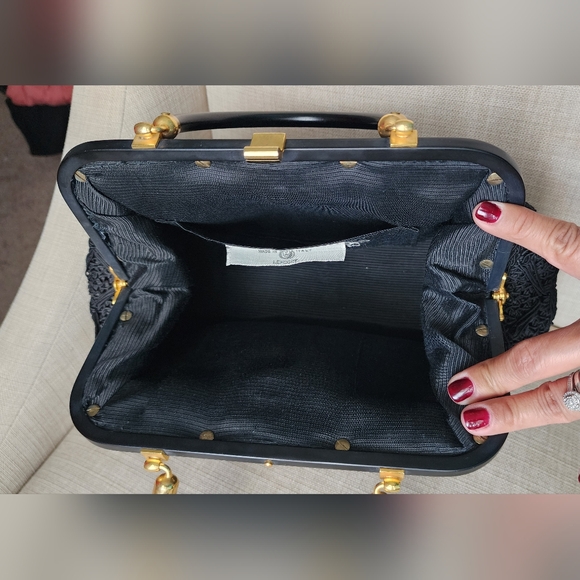 Lefcort Made In Italy Black Handbag - Picture 6 of 8